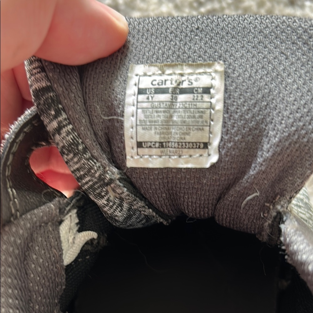 Carter's Black and Gray Sneakers with Lace-Up Design - Picture 4 of 5